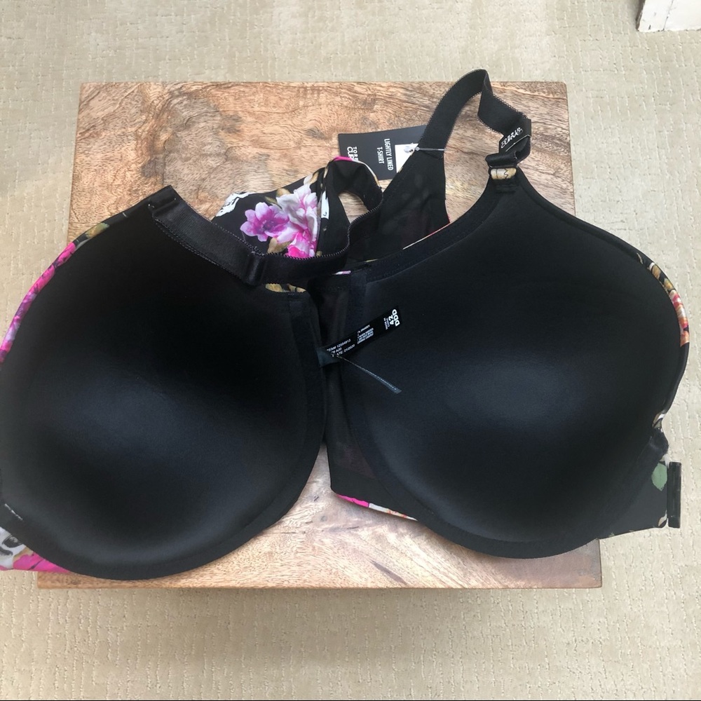 Torrid BLACK SKULL FLORAL FRONT CLASP T-SHIRT BRA - Picture 7 of 15